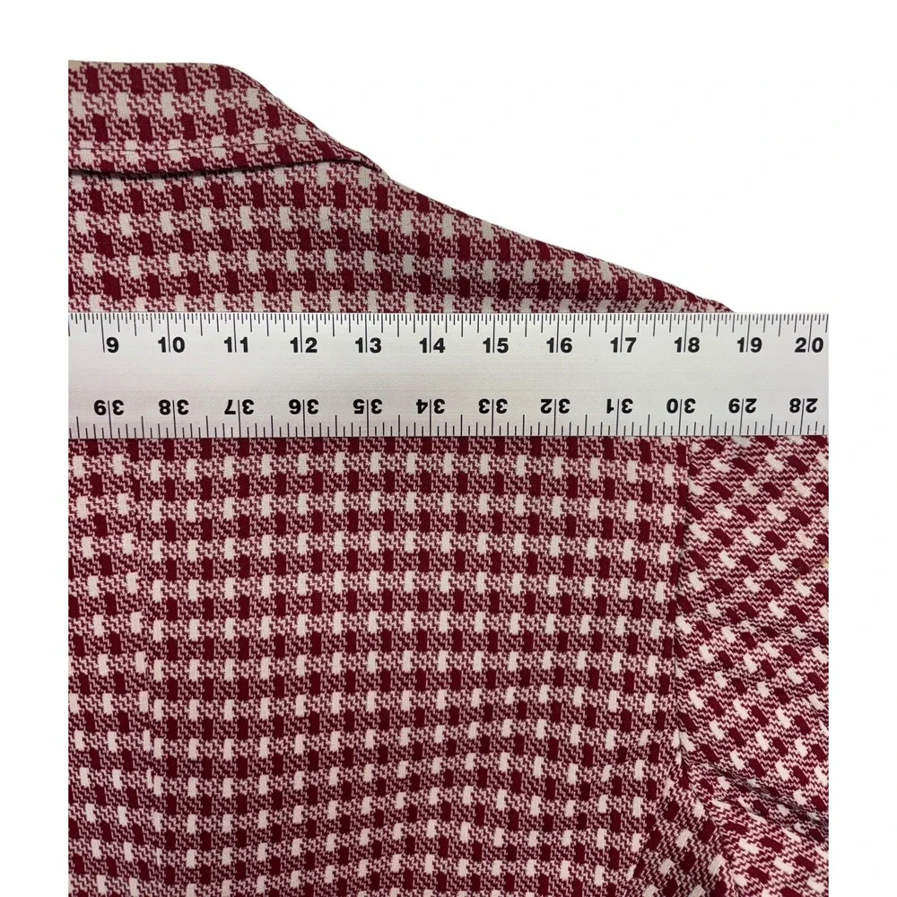 vtg 1970s Towncraft 44L Red White Check Blazer Jacket Sport Coat Knit Retro Wild